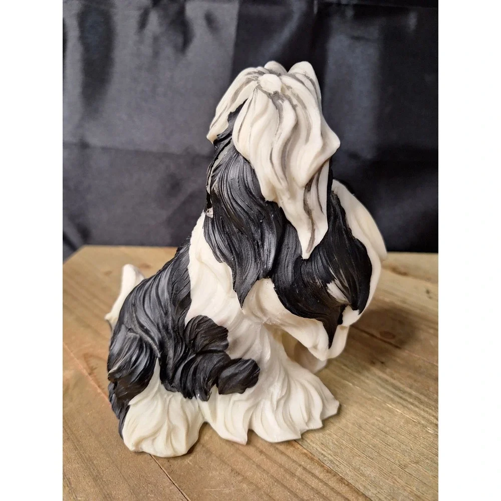 Vintage A Breed Apart by Ganz Shih Tzu Dog Figurine Coin Bank Black White 6.25